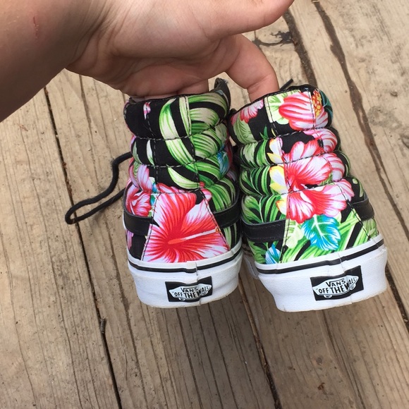 Floral High top Old Skool Vans - Picture 2 of 3